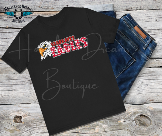 Seagraves Eagles - Sporty Eagle Graphic Tee, Unisex Jersey Short Sleeve Tee, Casual Wear, Team Spirit Shirt, Game Day Apparel
