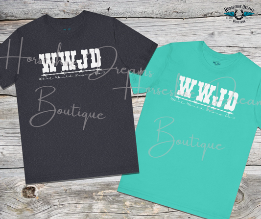WWJD Inspirational Unisex Tee, Christian T-Shirt, Motivational Gift, Casual Wear, Faith-Based Apparel