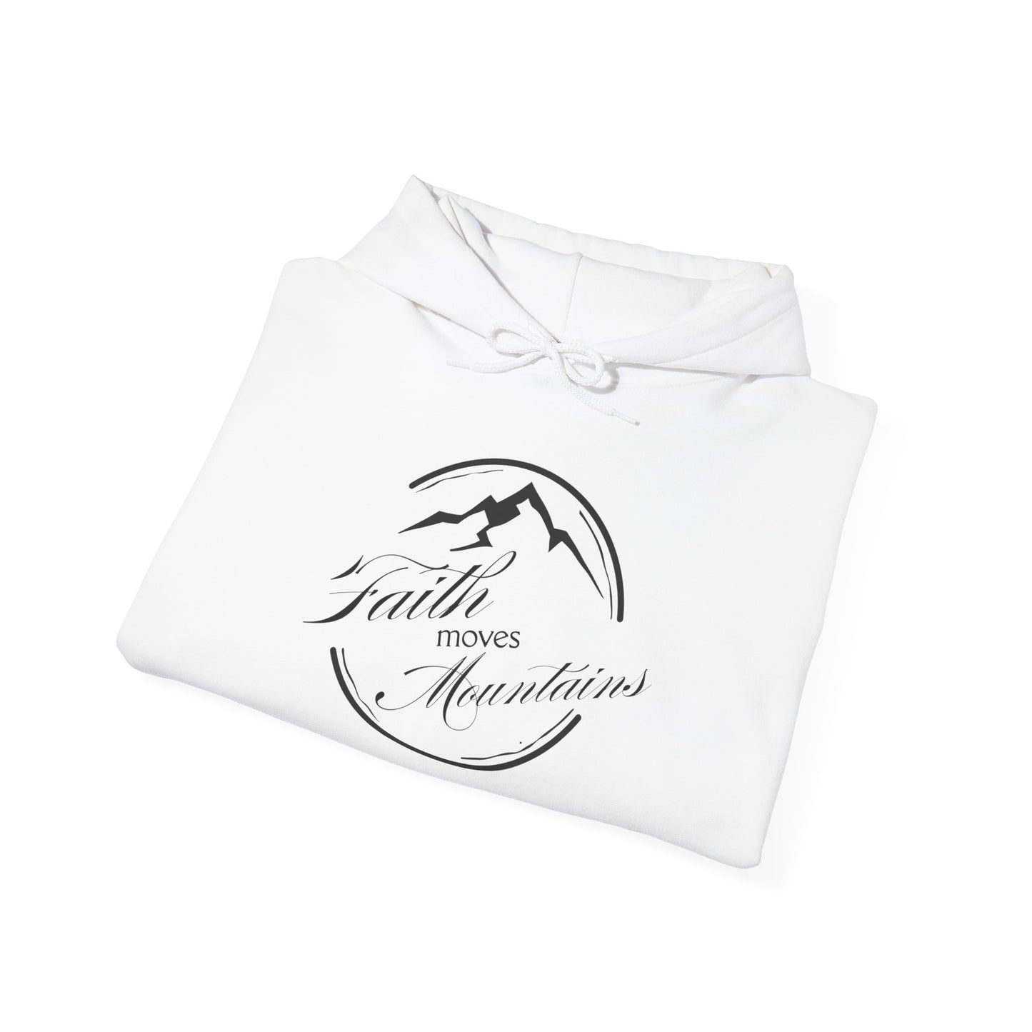 Faith Moves Moutains in Black Unisex Heavy Blend™ Hooded Sweatshirt