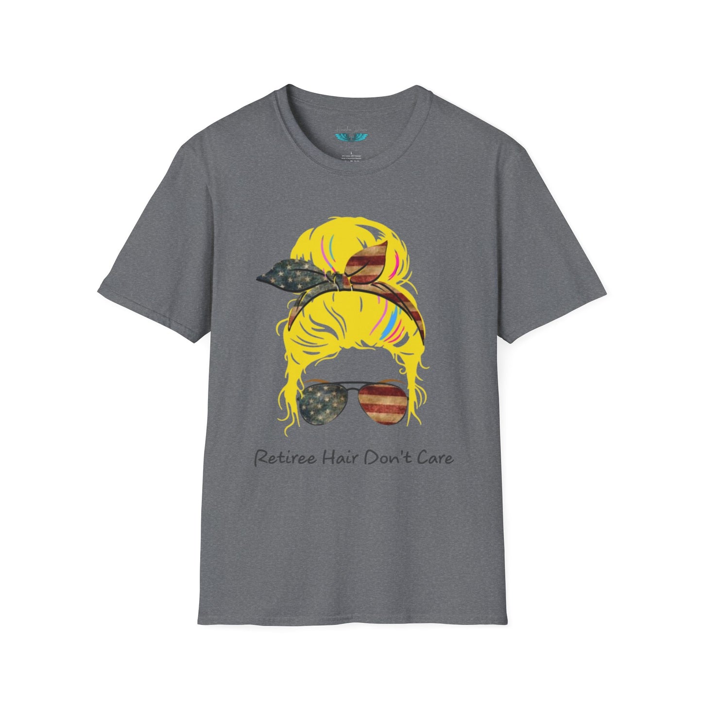 Retiree Hair Don't Care -  Military Airforce - Women Soft Style Graphic Tee