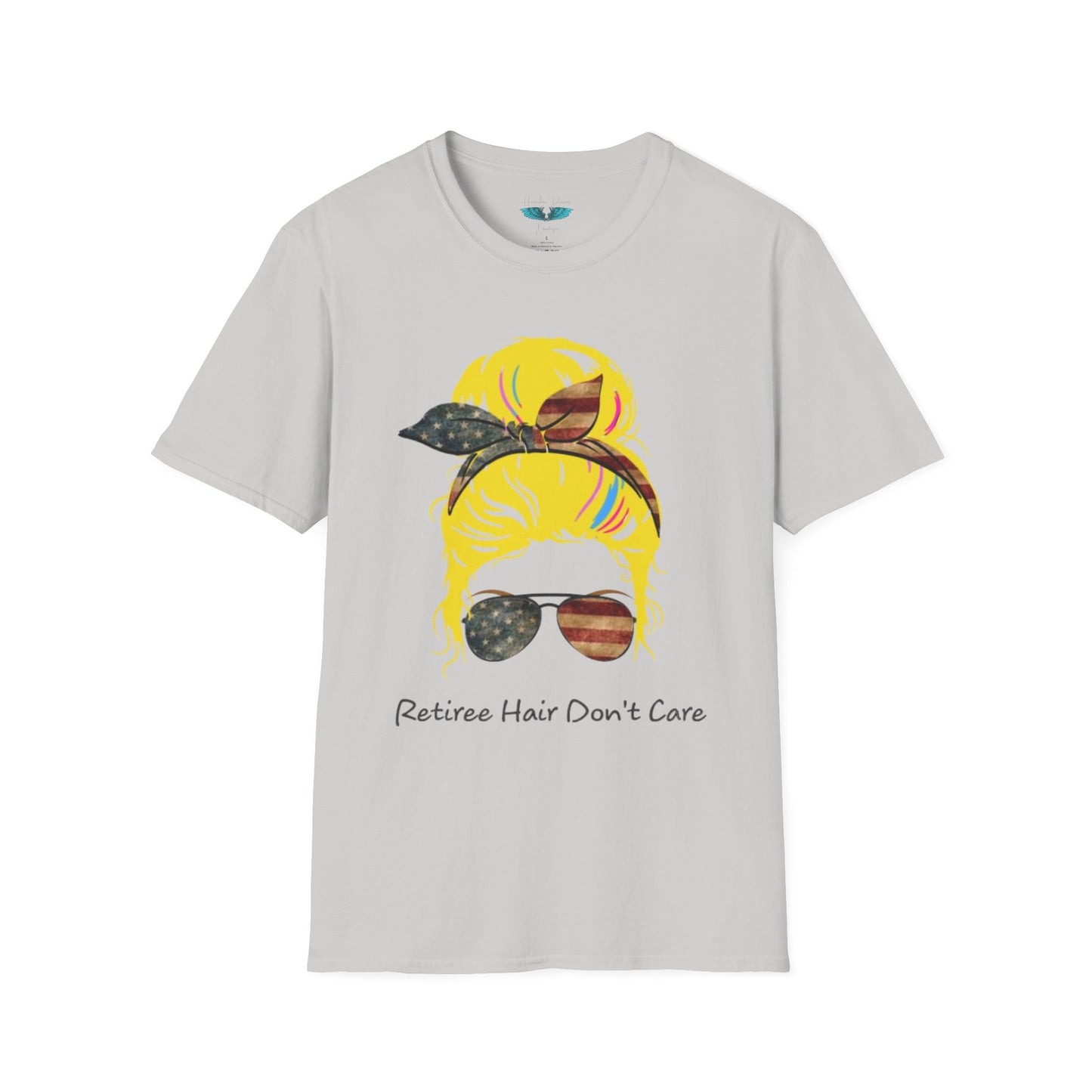 Retiree Hair Don't Care -  Military Airforce - Women Soft Style Graphic Tee