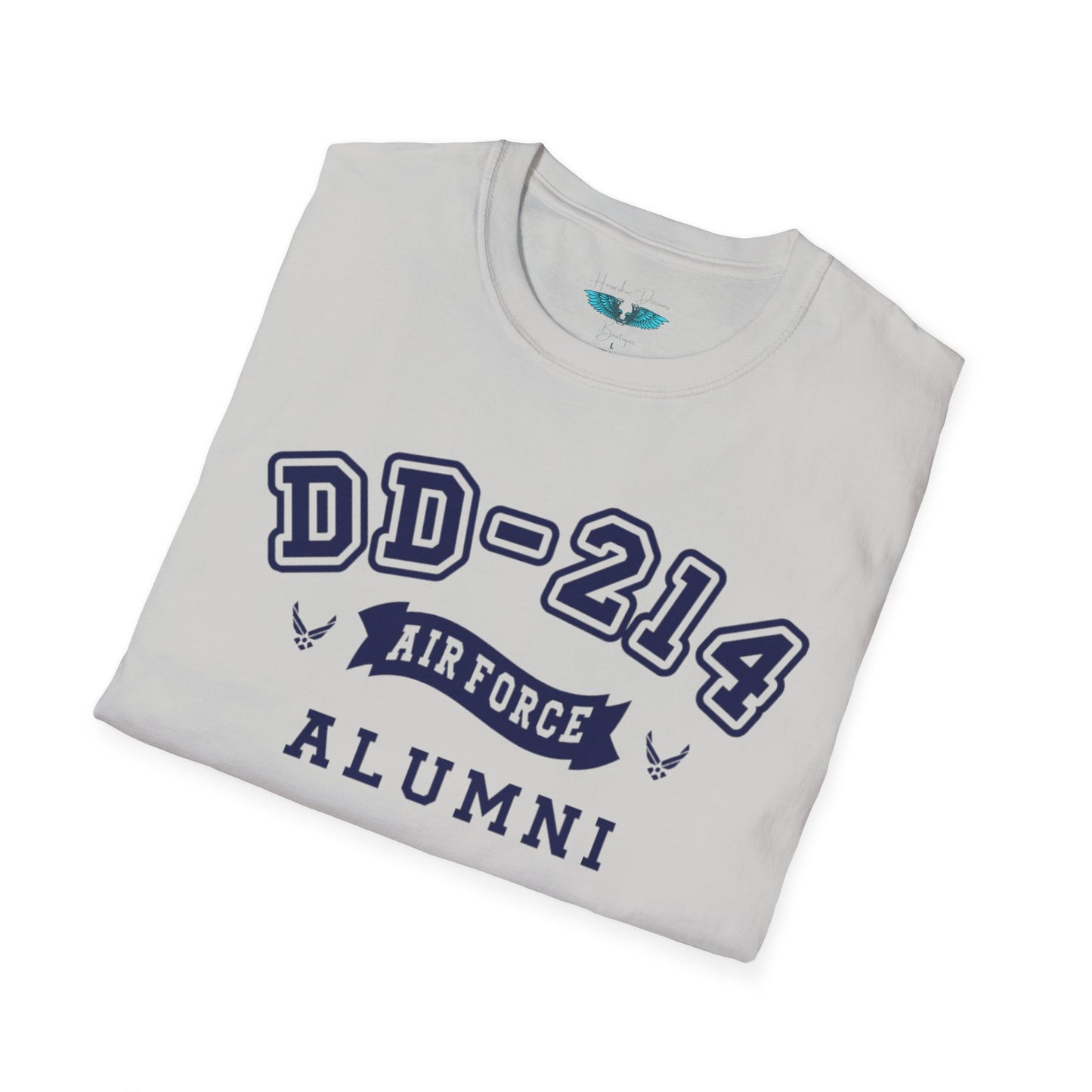 Air Force Alumni Women's Soft Style T-Shirt Letters in Navy