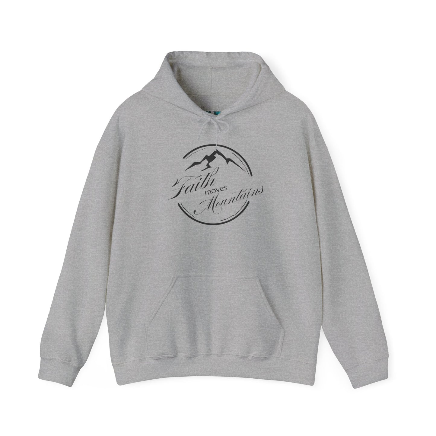 Faith Moves Moutains in Black Unisex Heavy Blend™ Hooded Sweatshirt