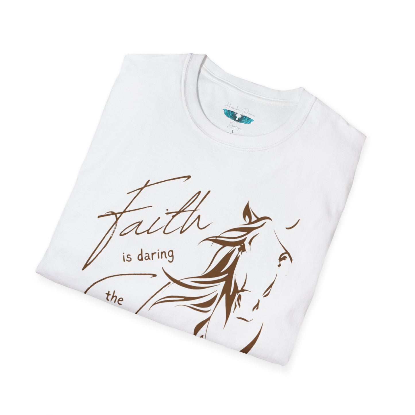 Faith and Horses in Brown Unisex Softstyle T-Shirt