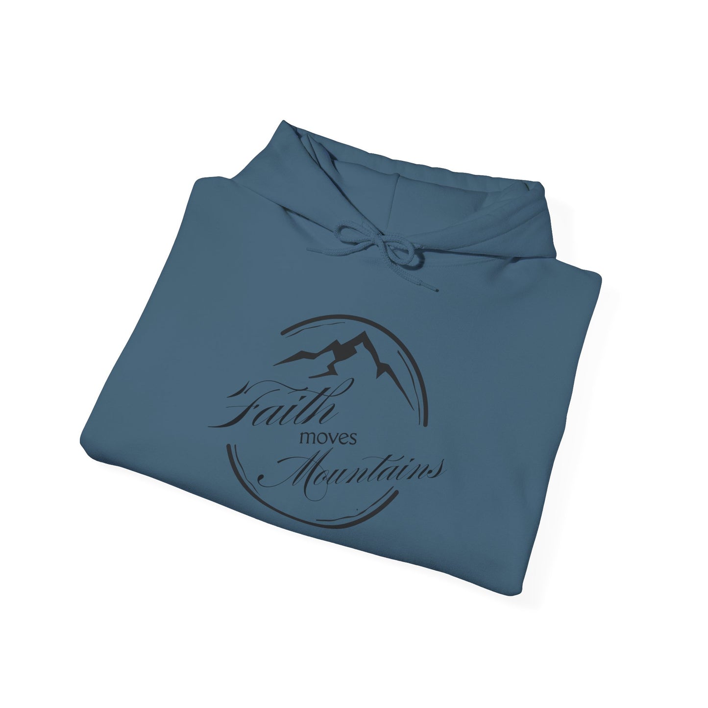 Faith Moves Moutains in Black Unisex Heavy Blend™ Hooded Sweatshirt
