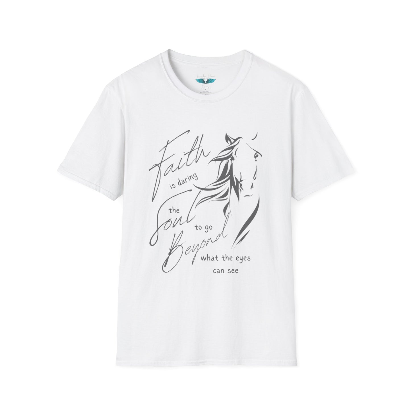 Faith and Horses in Grey Unisex Softstyle Graphic Tee