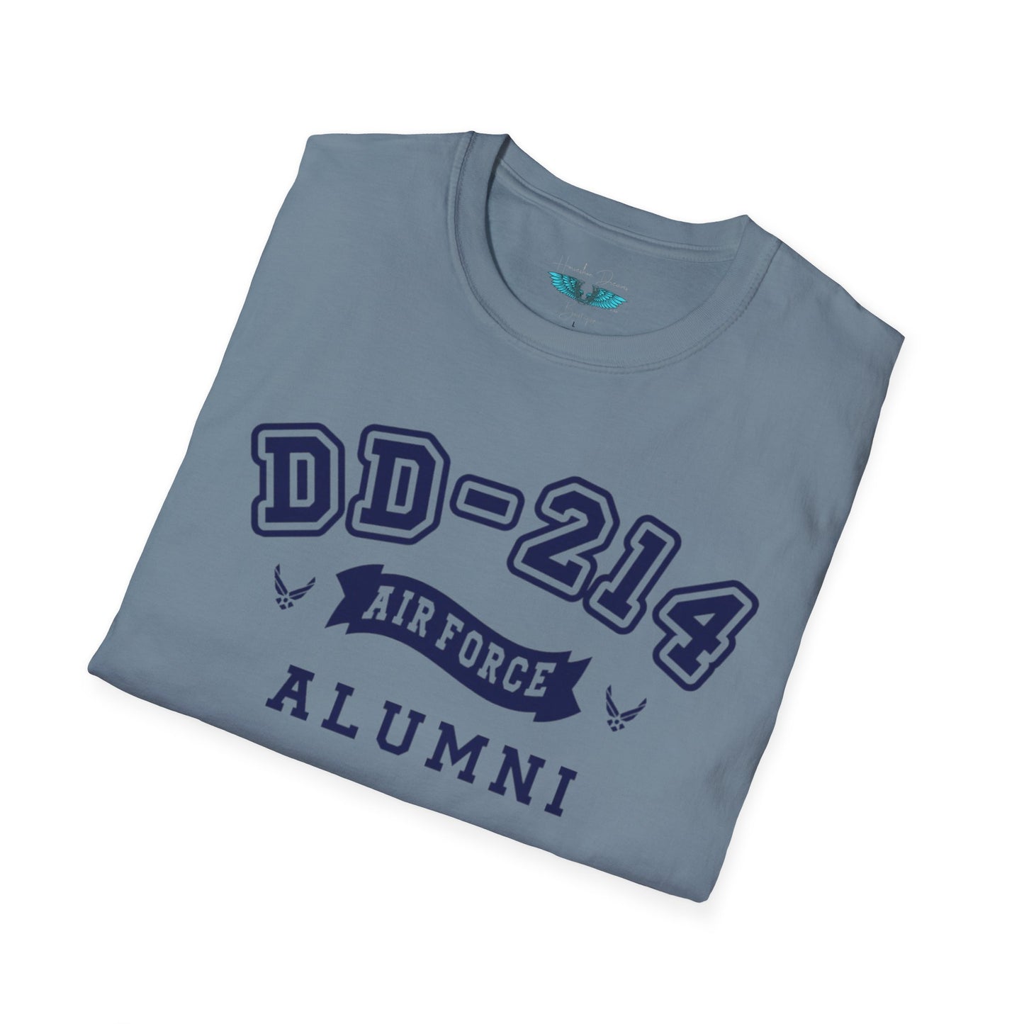 Air Force Alumni Women's Soft Style T-Shirt Letters in Navy