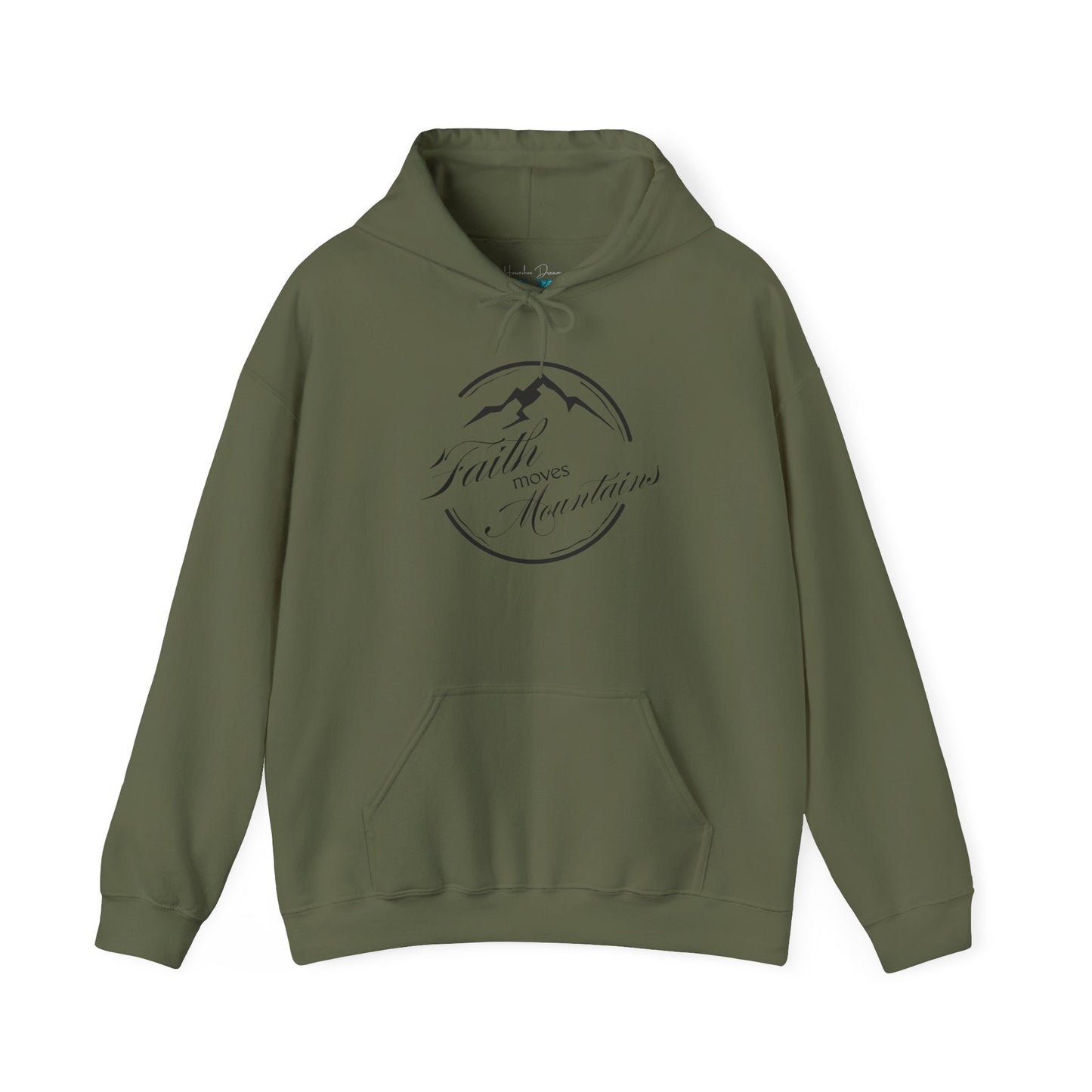 Faith Moves Moutains in Black Unisex Heavy Blend™ Hooded Sweatshirt