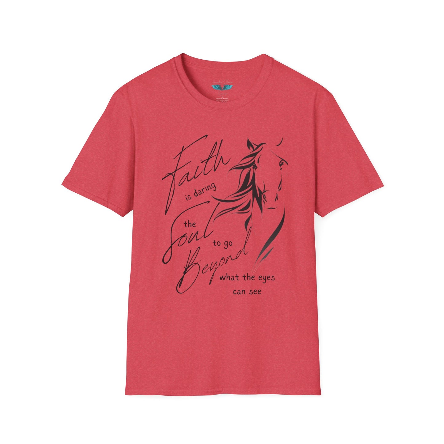 Faith and Horses in black Unisex Softstyle Graphic Tee